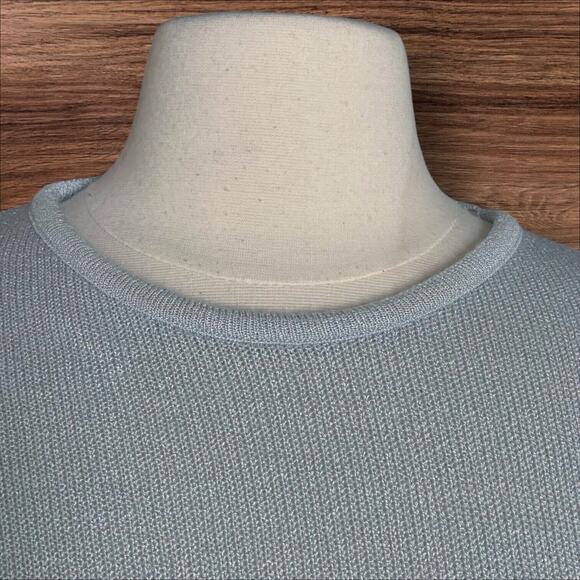 Roni Rabl Bis Israel Lettuce Hem Swing Sweater Sz S Pale Blue Silky Cotton Blend - Picture 8 of 12